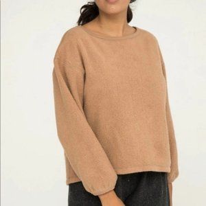 Elizabeth Suzann x Alabama Chanin Billie Sweater Textured Cotton Knit Caramel L